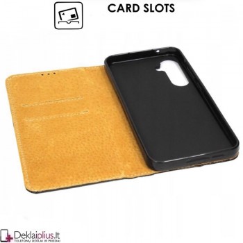 Telone grynos odos dėklas - juodas (Samsung M34 5G) Telone grynos odos dėklas - juodas (Samsung M34 5G)